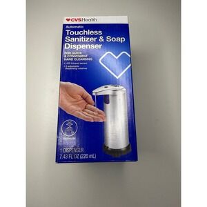 CVS Health Automatic Touchless Sanitizer & Soap Dispenser Stainless Steel 220mL